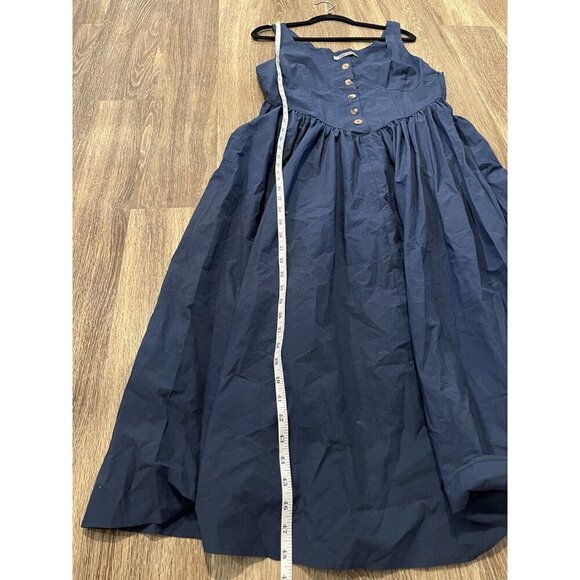 Ciao Lucia Coretta Dress in Navy Size Large Drop Waist Midi Scoopneck Buttons - Picture 7 of 7